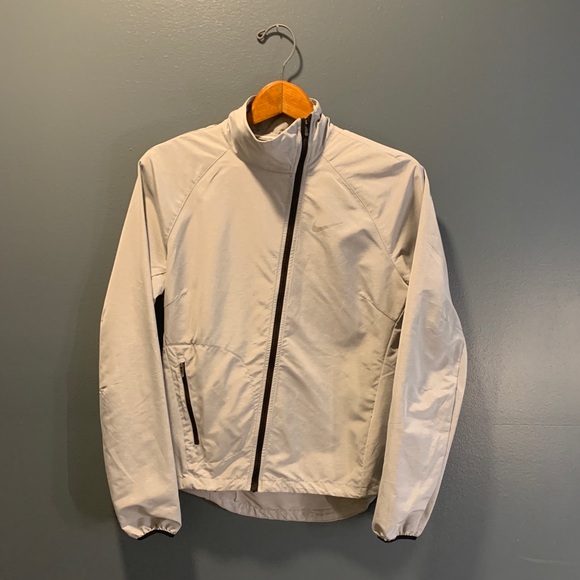 Nike Light Gray Moto Jacket - Water Repellant - Picture 1 of 8